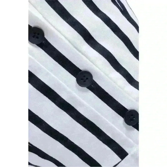 NWOT Alice + Olivia Nella button front mini dress in black and white str… - Picture 6 of 14